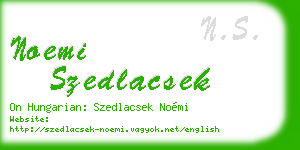 noemi szedlacsek business card